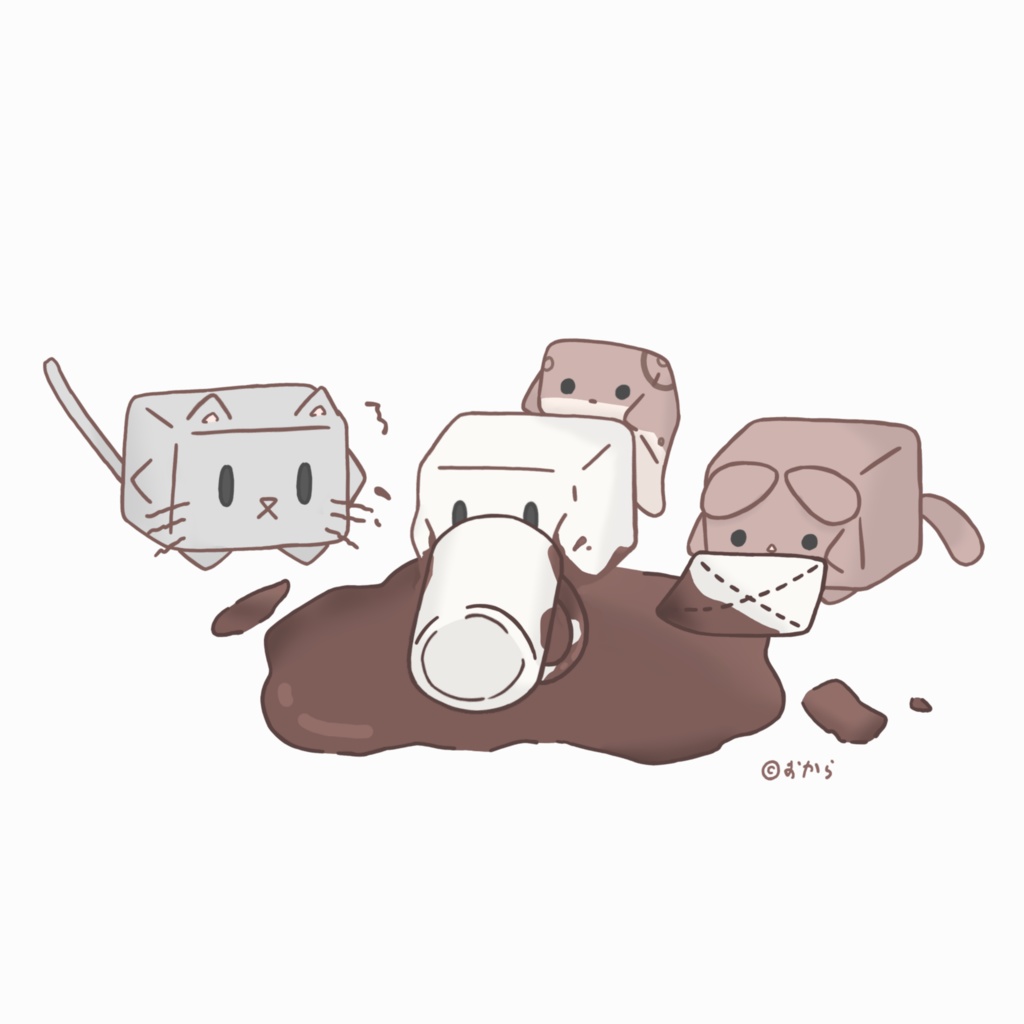 ココアでひとやすみ【ホワイト・ばってん模様】マグカップ