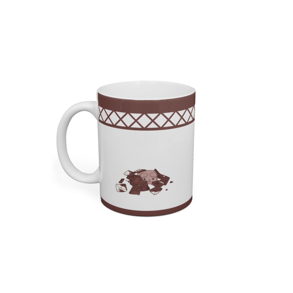 ココアでひとやすみ【ホワイト・ばってん模様】マグカップ