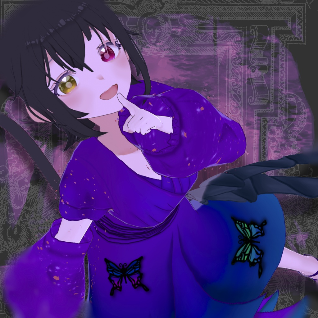 【XWear対応】バタフライひらひらドレス