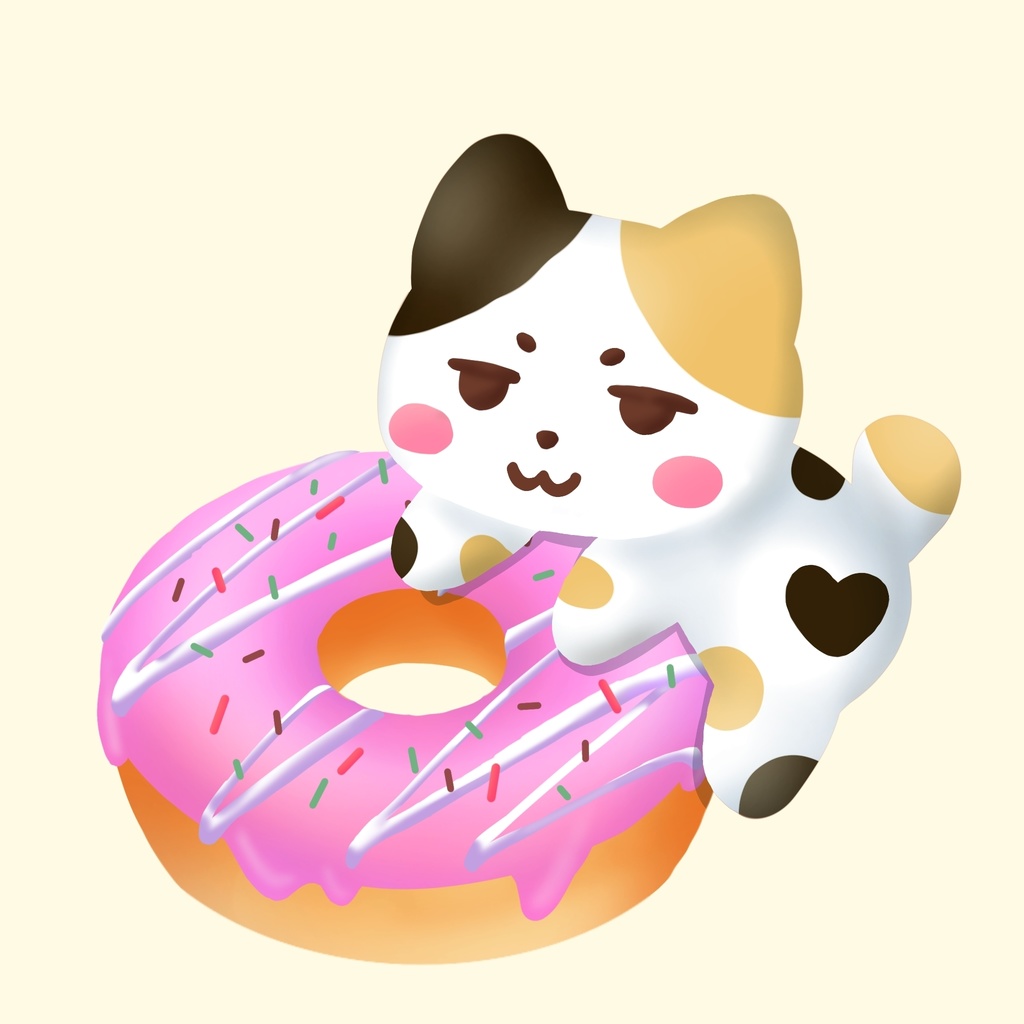 ドーナツねこ アクリルキーホルダー(ストロベリー)