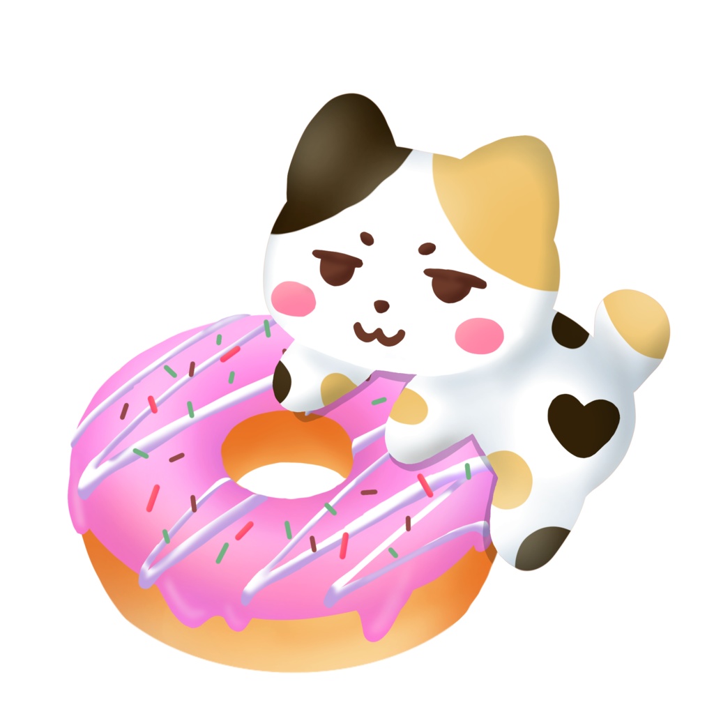 ドーナツねこ アクリルキーホルダー(ストロベリー)