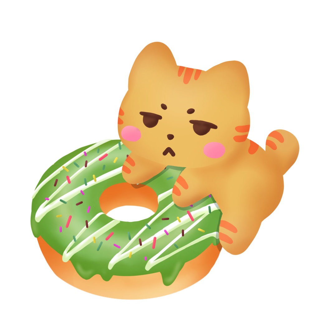 ドーナツねこ アクリルキーホルダー(5cm)|茶トラねこ