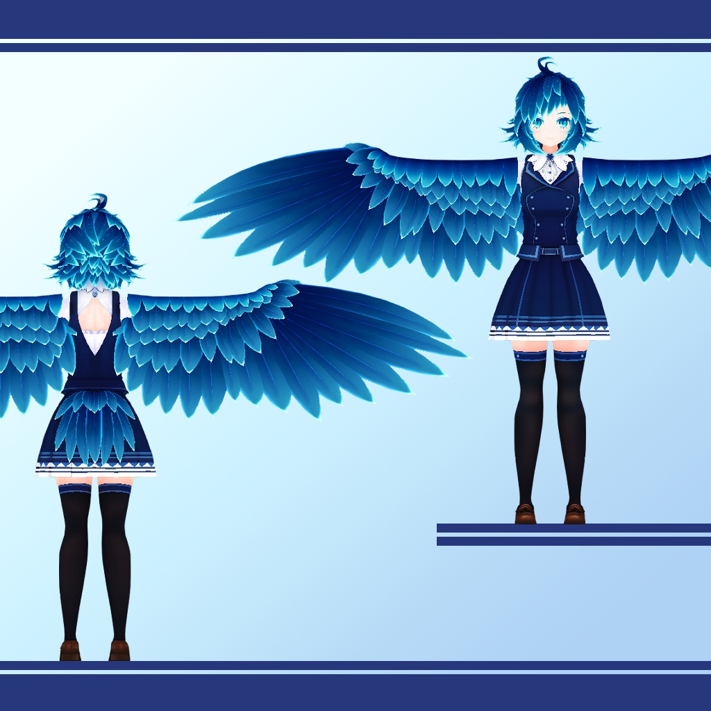 オリジナル3Dモデル:【ネノン】SD付きハーピーセット