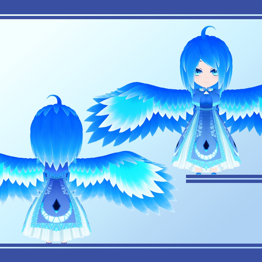 オリジナル3Dモデル:【ミルヌーヌ】SD付きハーピーセット