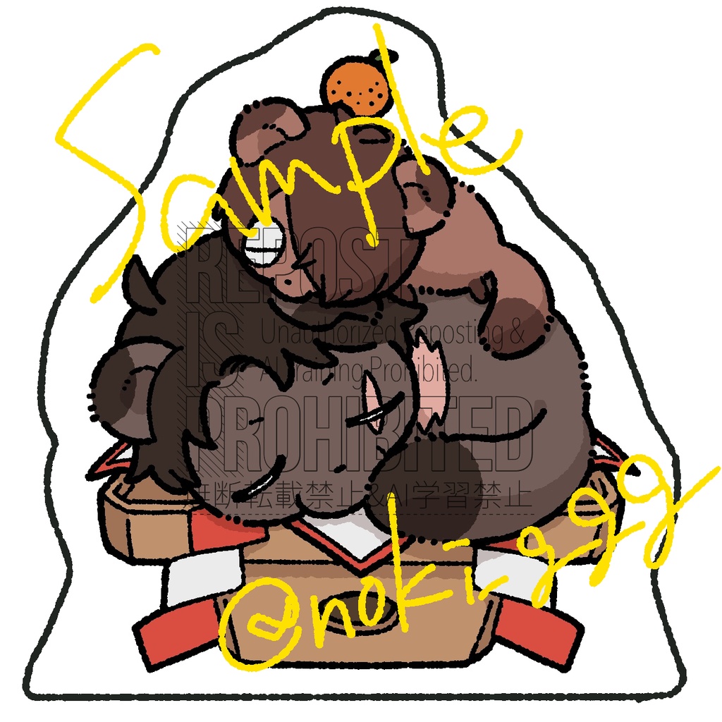 たぬき鬼水アクリルブロック