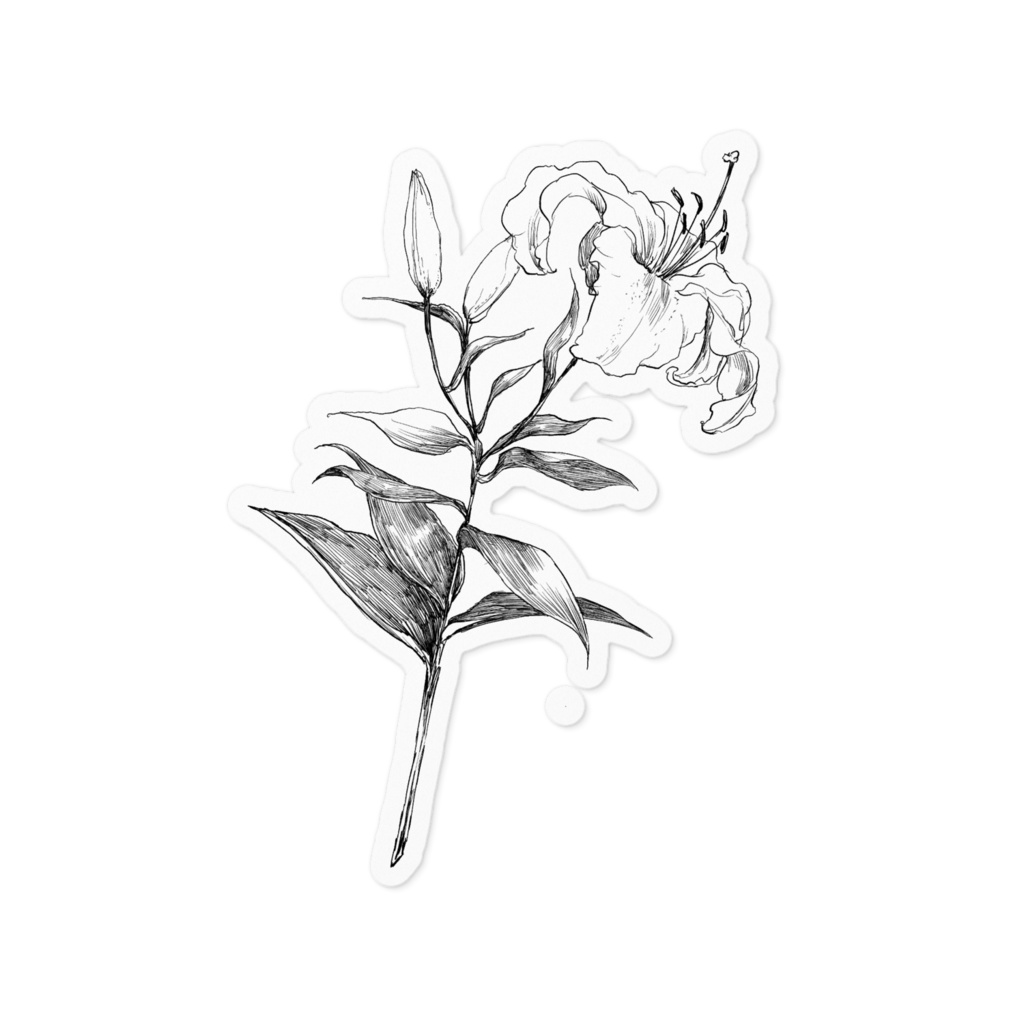 花好きさんのためのステッカー ユリ