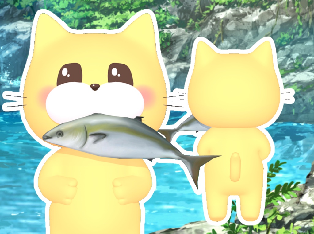お魚くわえたペロ猫vrmアバター