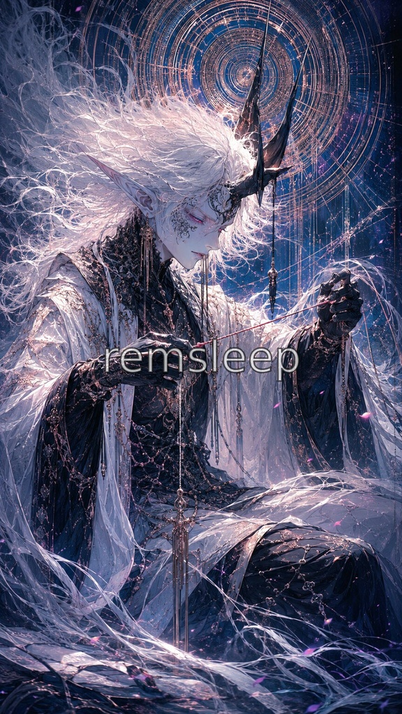 運命を縫う者|The Weaver of Fate|Dark Fantasy Digital Art