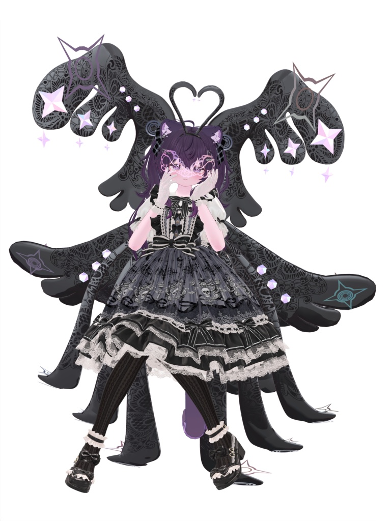 【VRCHAT】🦋Butterfly Bard🦋(アニメーション付羽耳&羽マント)