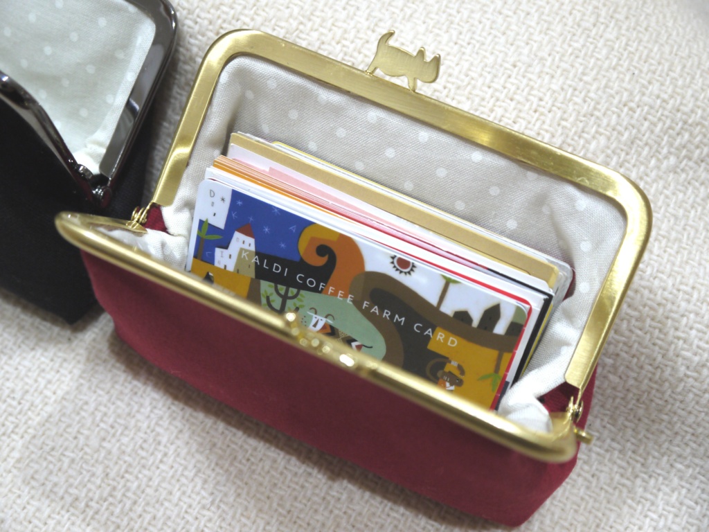 猫口金のがま口カードケース
