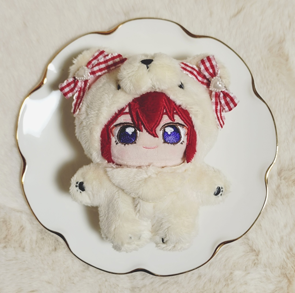 ぬいぐるみ用 ギンガムチェックヘアリボン