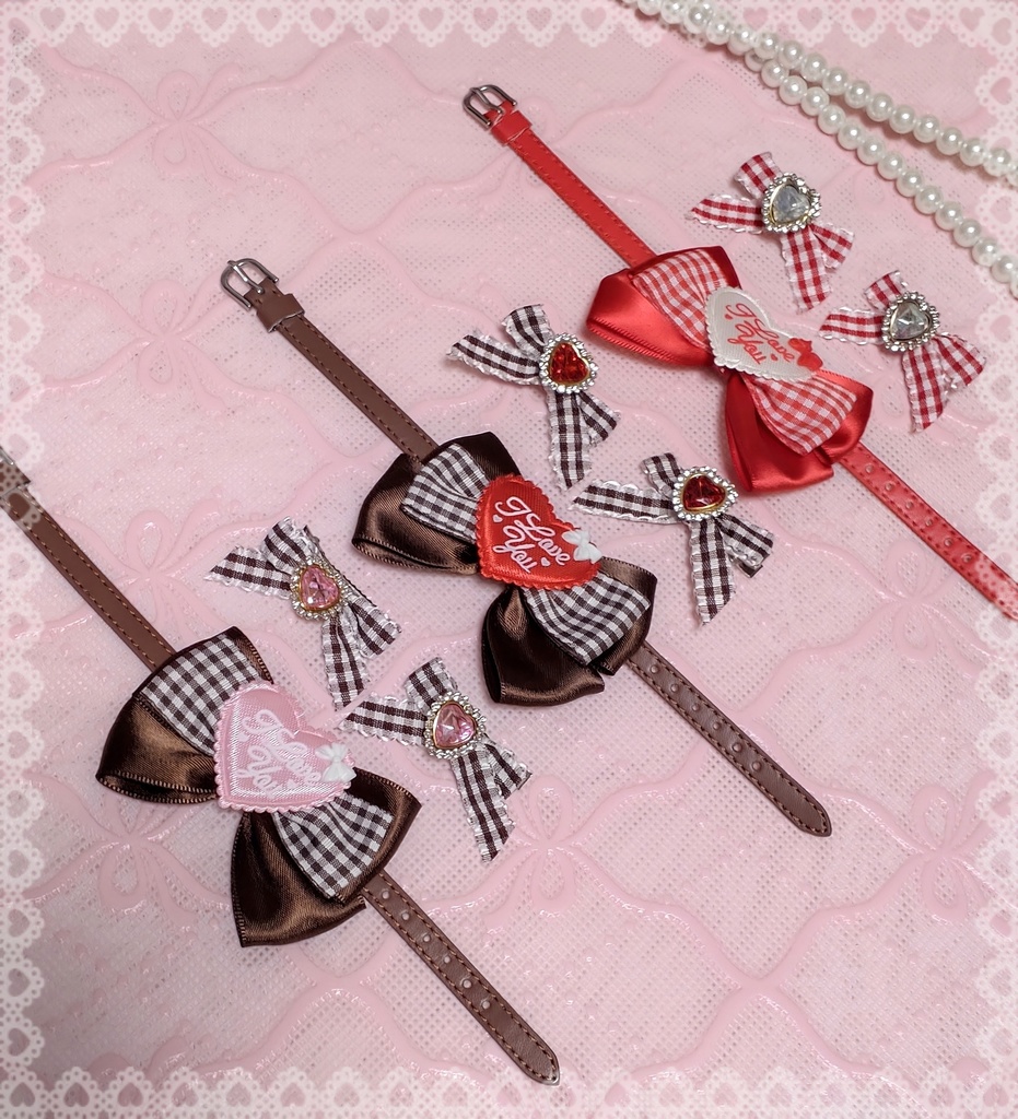 バレンタインデーチョーカー&ヘアクリップ𝐬𝐞𝐭