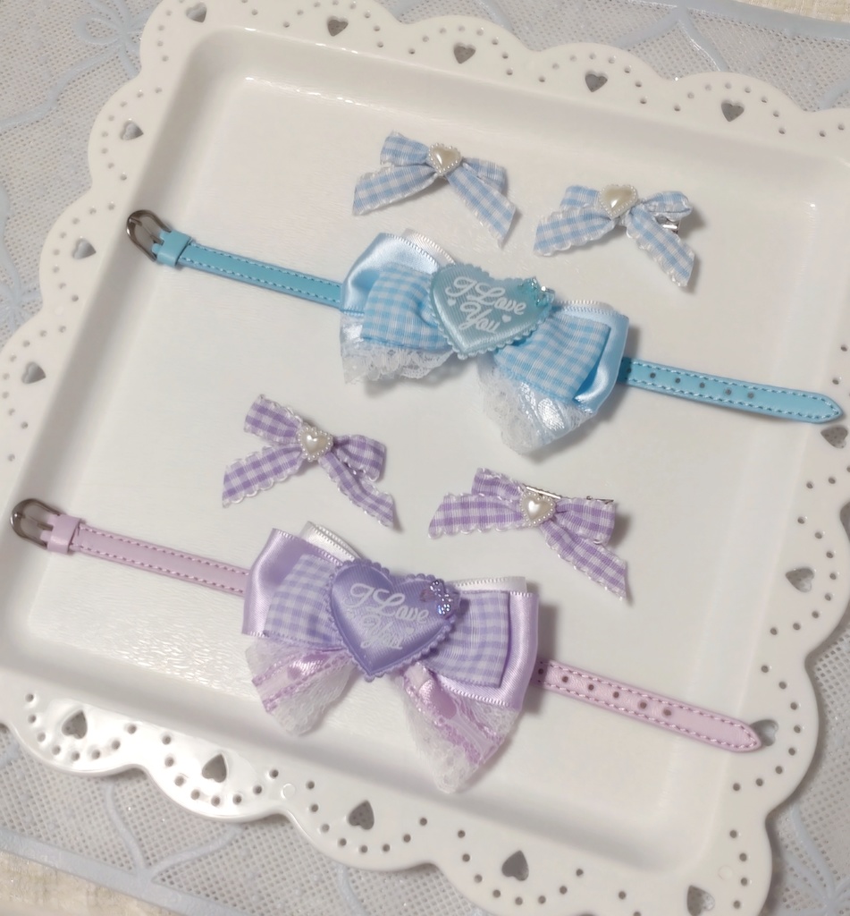 ホワイトデーチョーカー&ヘアクリップ𝐬𝐞𝐭