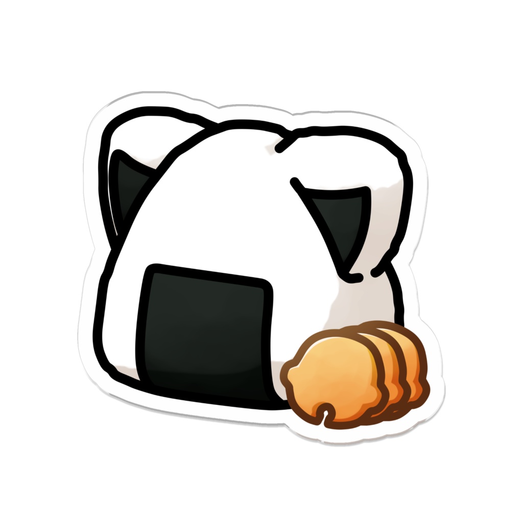 おにぎり/猫_アクリルバッヂ