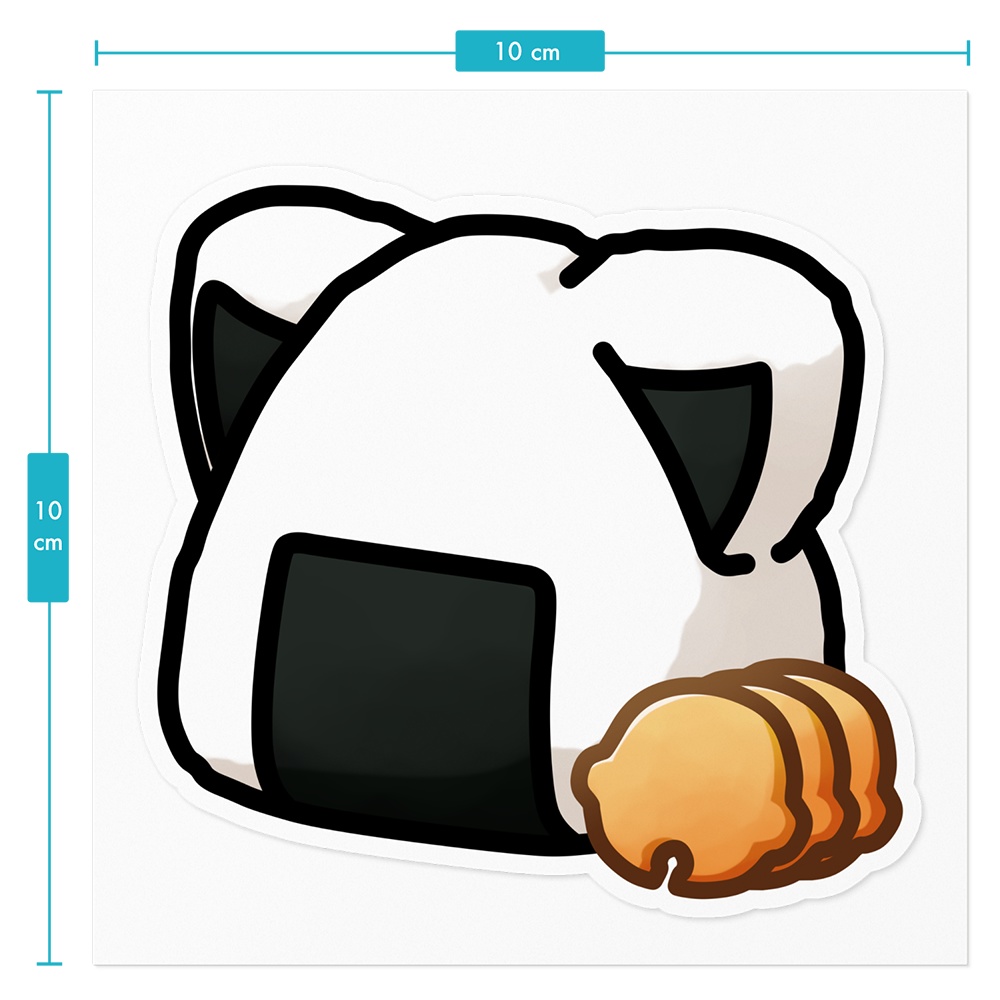 猫/ぶら下がり/おにぎり_ステッカー