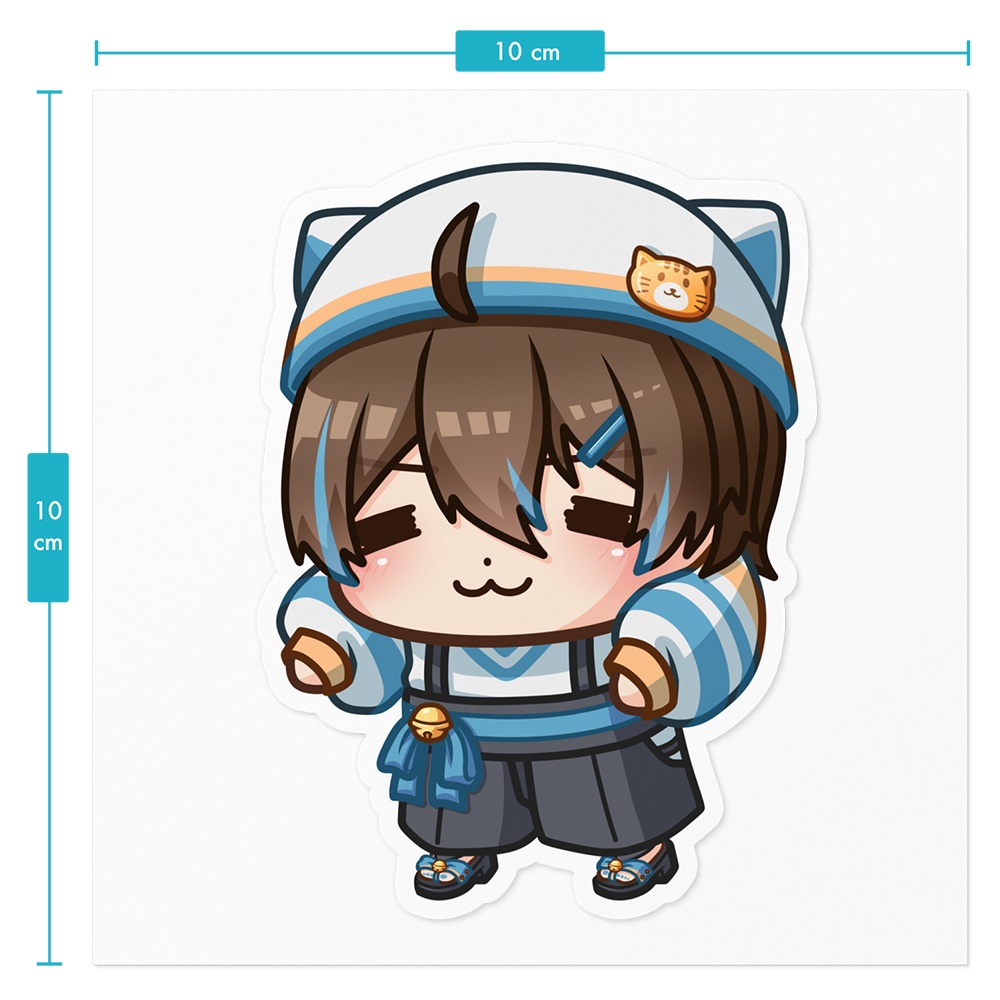 猫/ぶら下がり/おにぎり_ステッカー