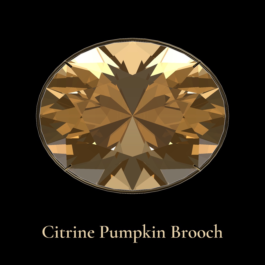 【開店記念・期間限定無料】Citrine Pumpkin Brooch｜ハロウィンギミック付き宝石ブローチ