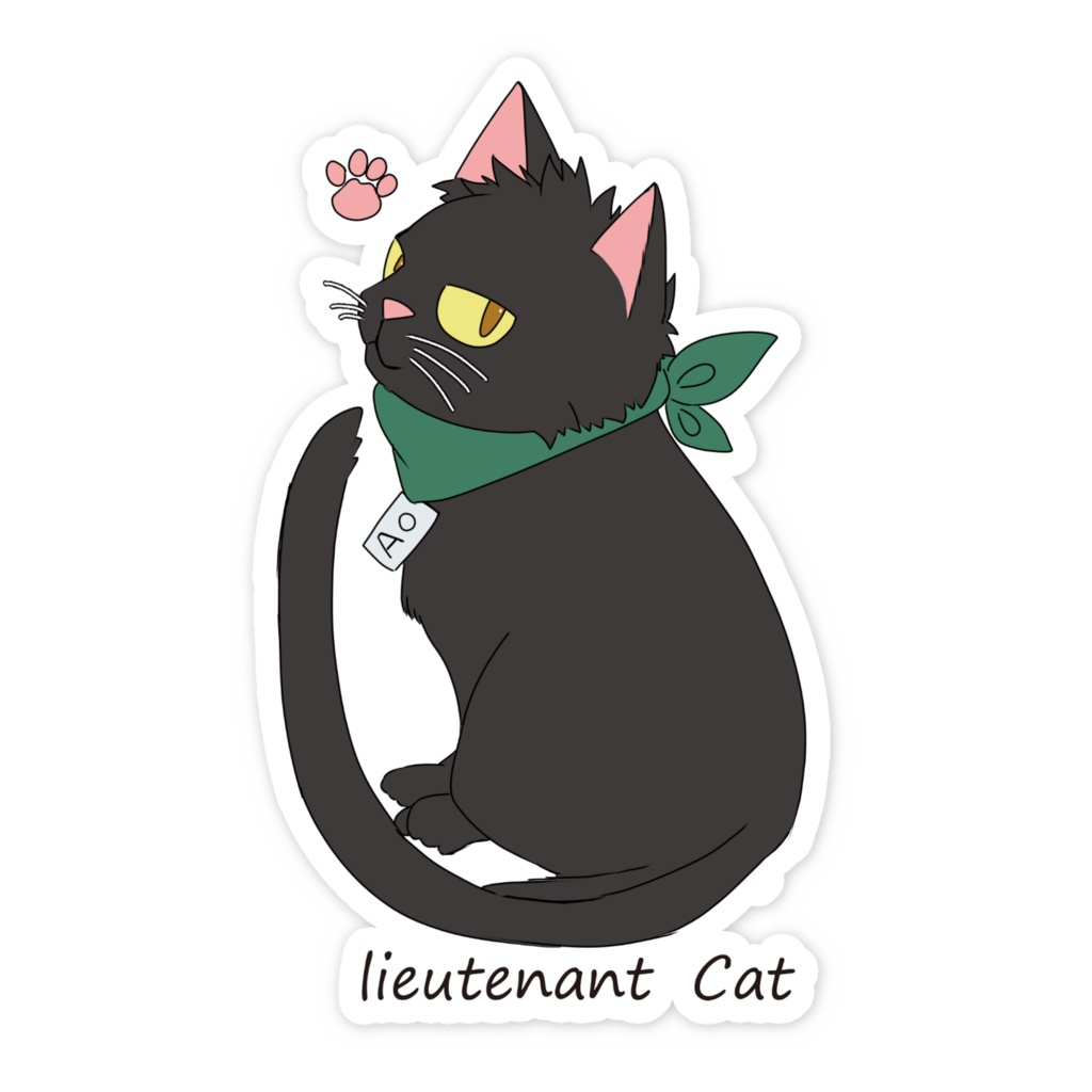 猫三尉ステッカー