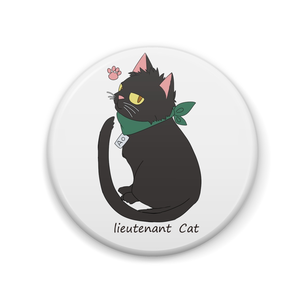 猫三尉缶バッジ