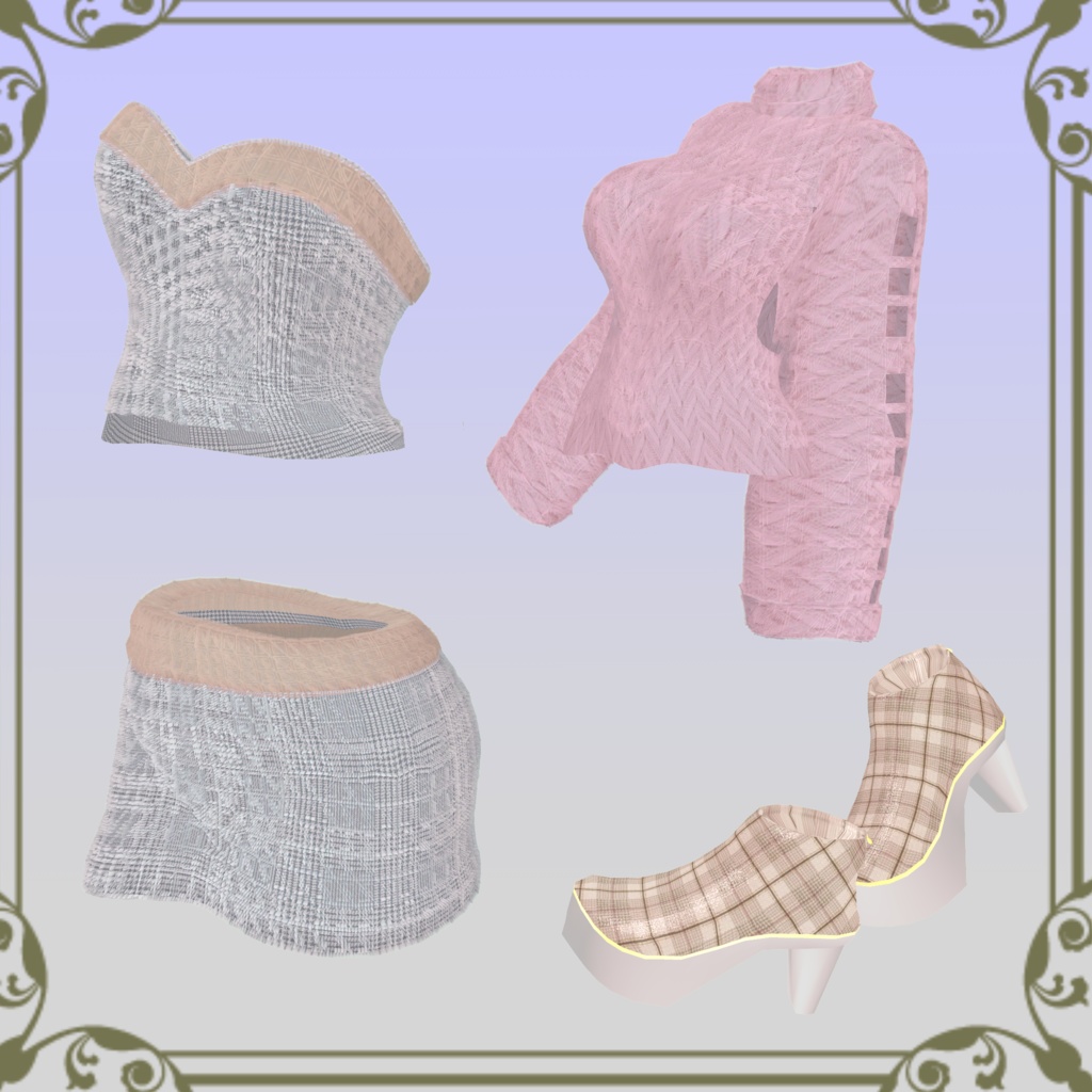 【10アバター対応衣装】Layered Knit