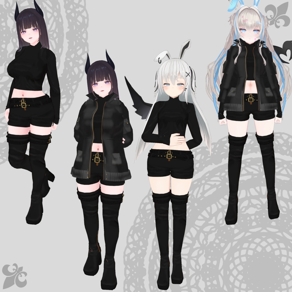 【くろなつ・メロル/レノン対応衣装】Assassin Suit / Mountain Parka