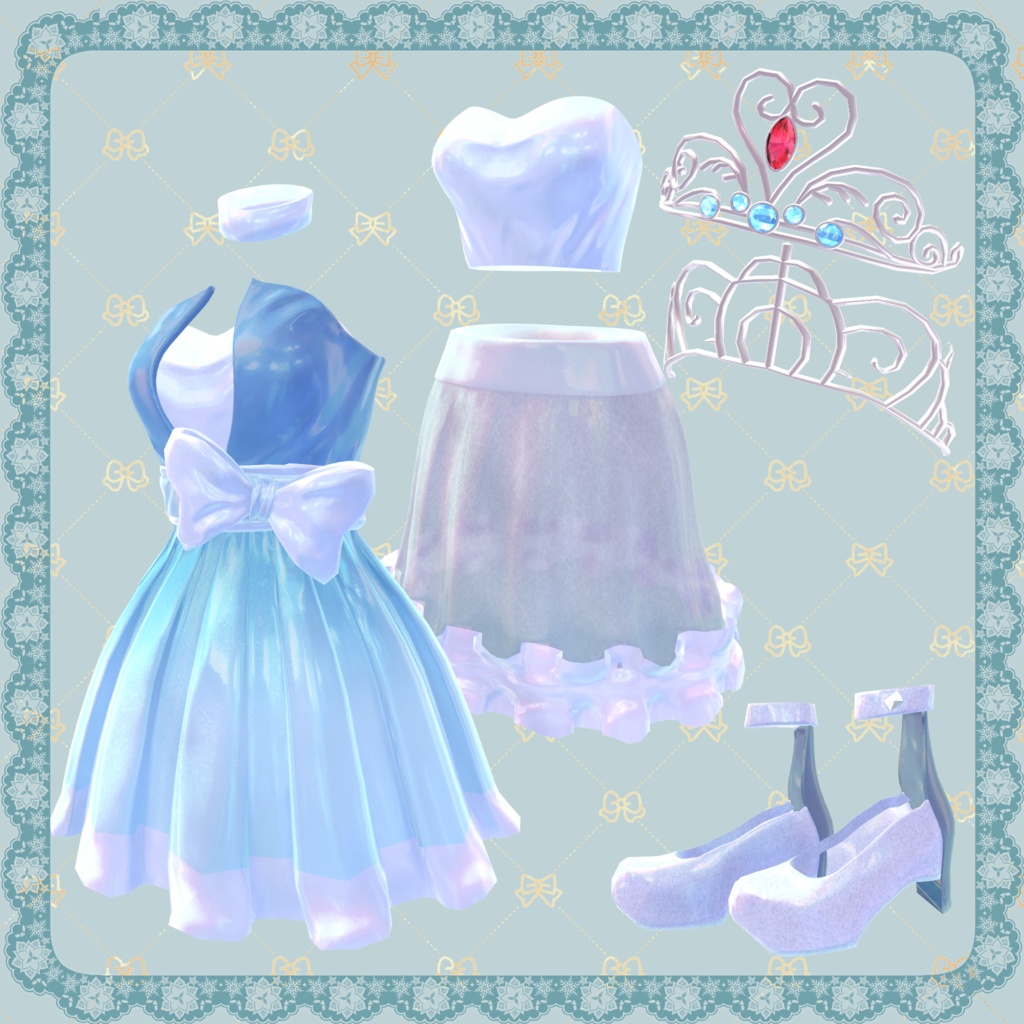 【60アバター対応】Princess Mini Dress【はーもんどすとあ。コラボ】
