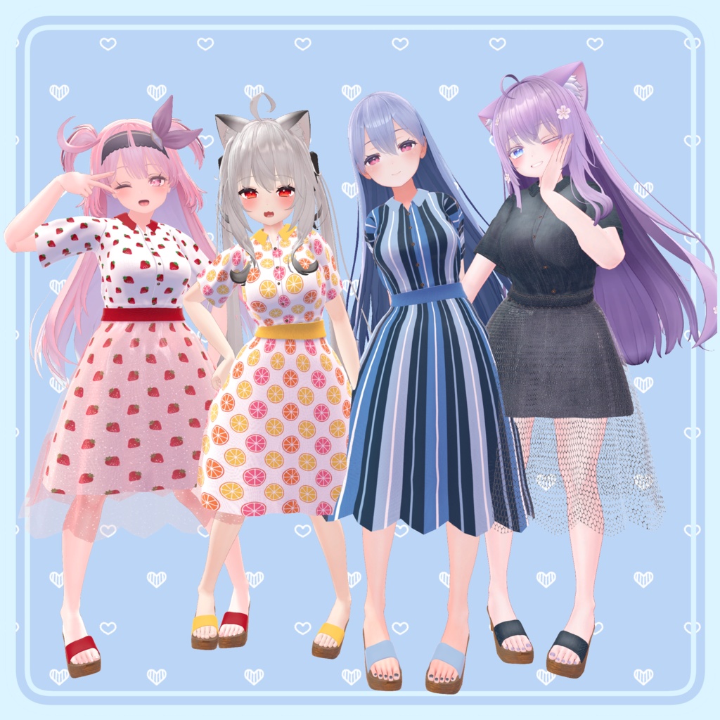 【80アバター対応】Summer Lace Flare Dress