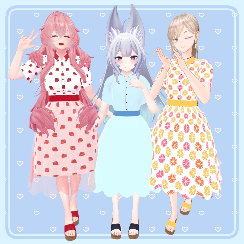 【80アバター対応】Summer Lace Flare Dress