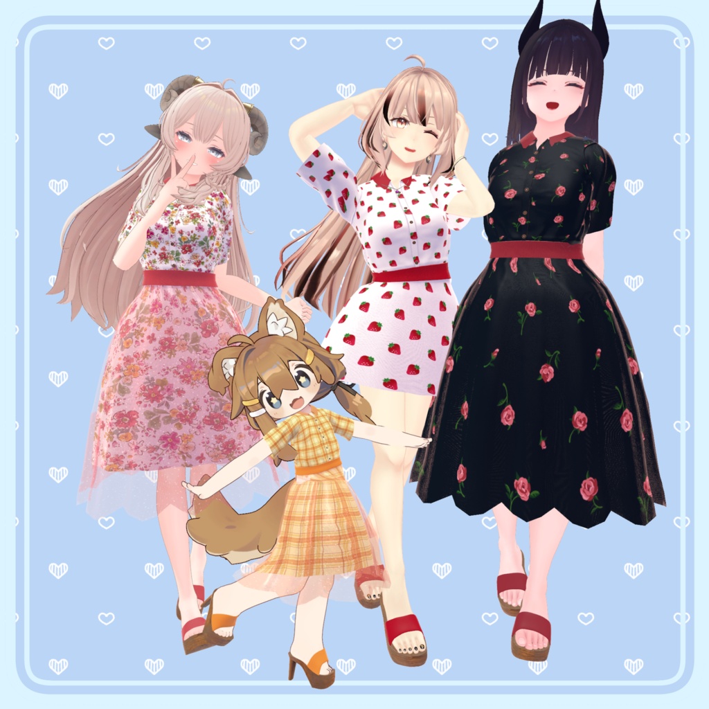 【80アバター対応】Summer Lace Flare Dress