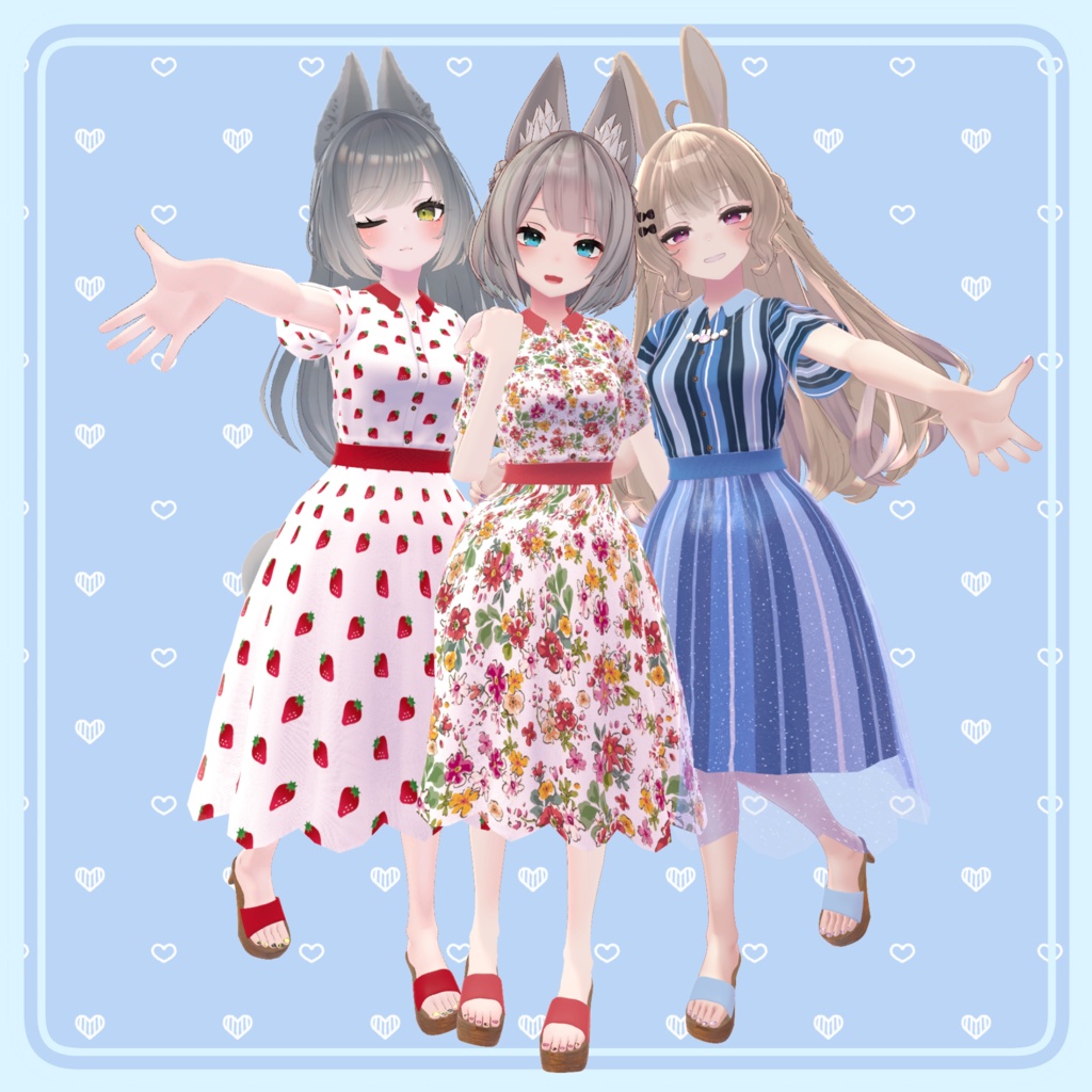 【80アバター対応】Summer Lace Flare Dress