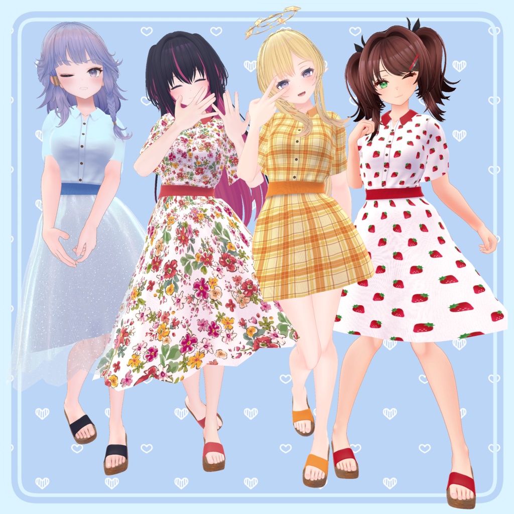 【80アバター対応】Summer Lace Flare Dress