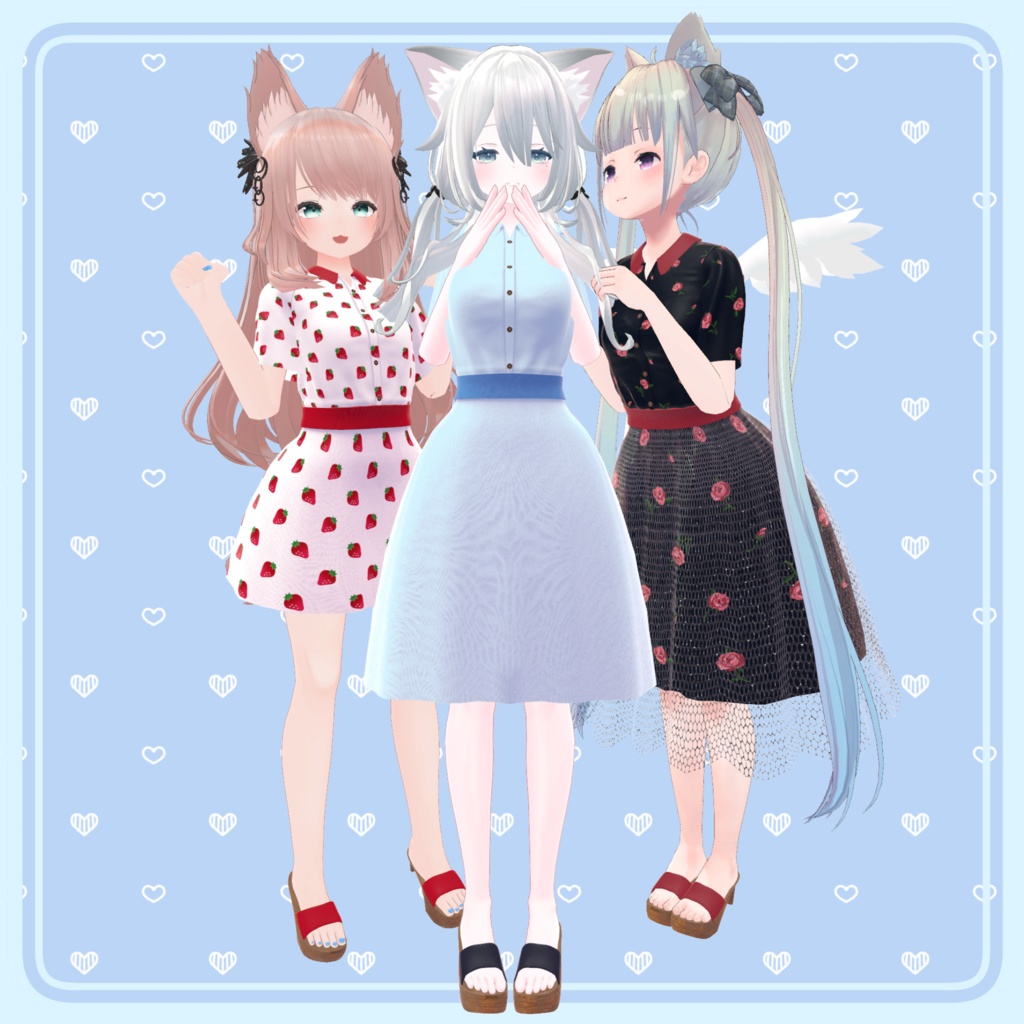 【80アバター対応】Summer Lace Flare Dress