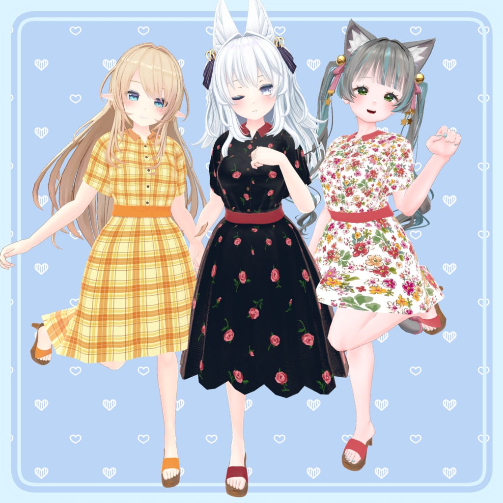 【80アバター対応】Summer Lace Flare Dress