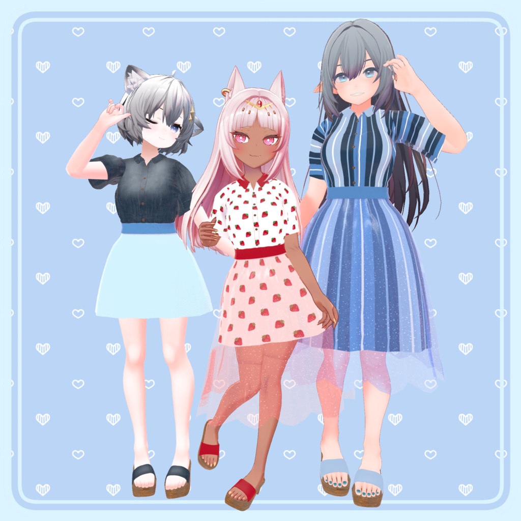 【80アバター対応】Summer Lace Flare Dress