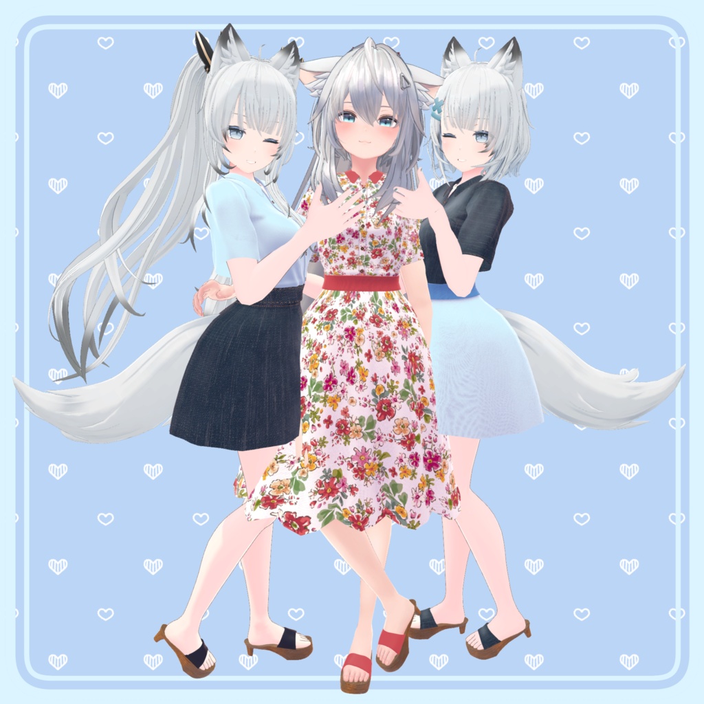 【80アバター対応】Summer Lace Flare Dress