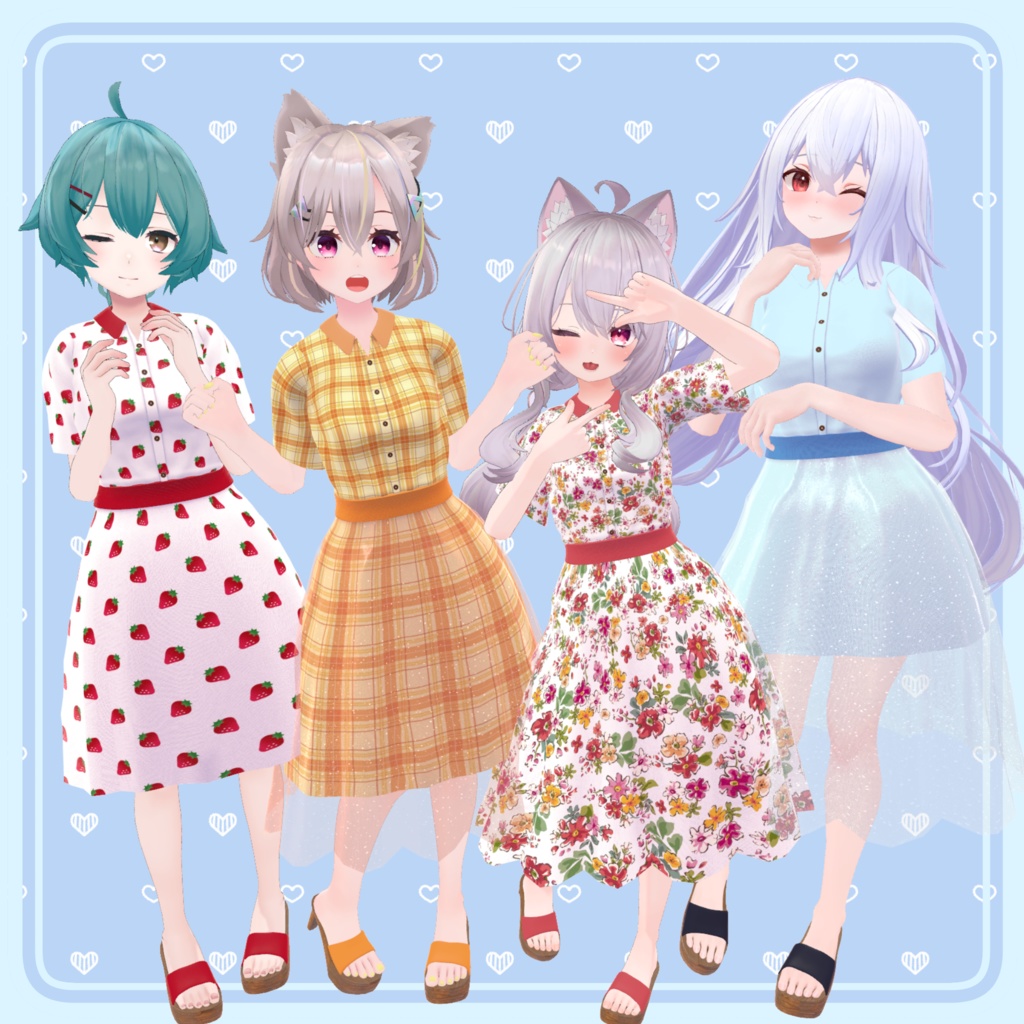 【80アバター対応】Summer Lace Flare Dress