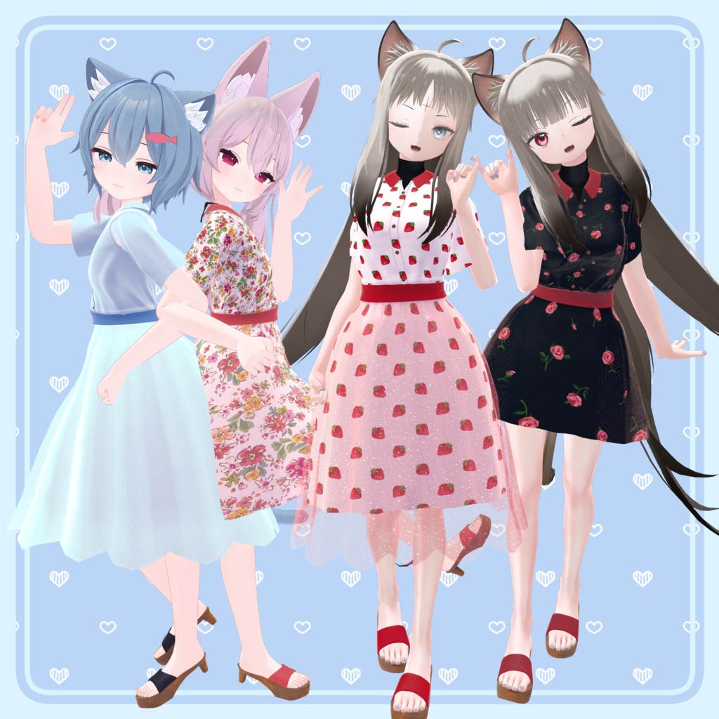 【80アバター対応】Summer Lace Flare Dress