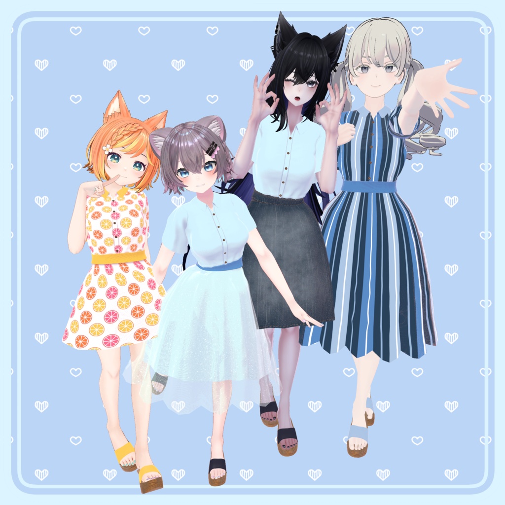 【80アバター対応】Summer Lace Flare Dress