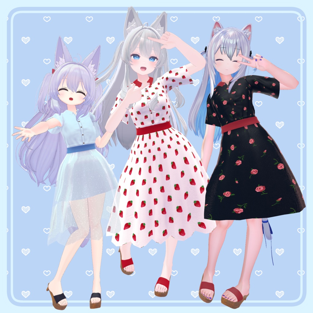 【80アバター対応】Summer Lace Flare Dress