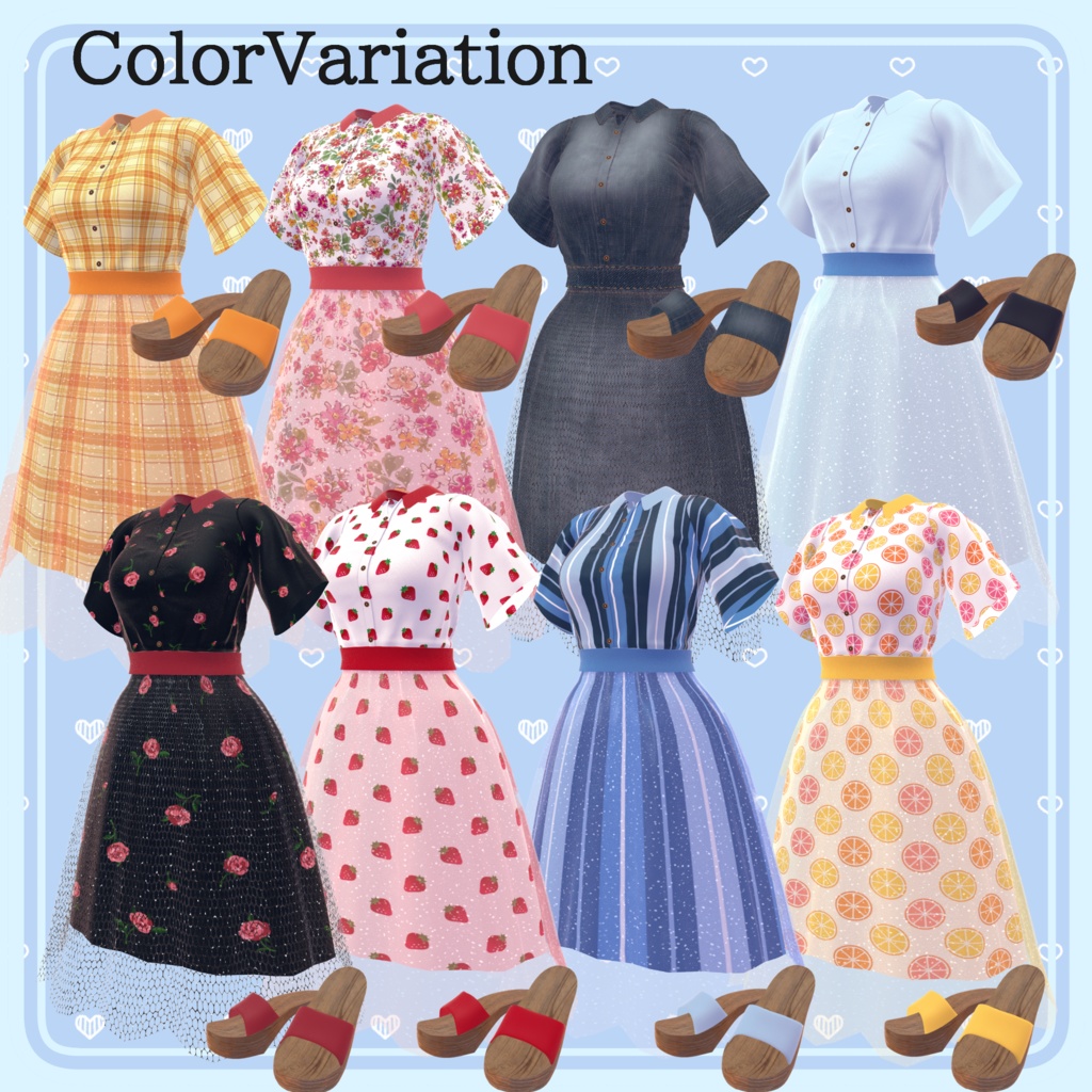 【80アバター対応】Summer Lace Flare Dress