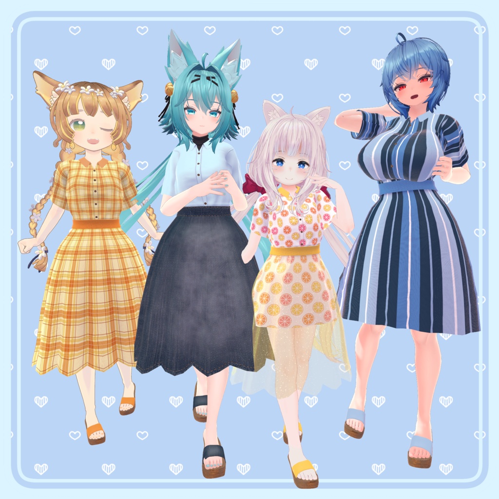 【80アバター対応】Summer Lace Flare Dress