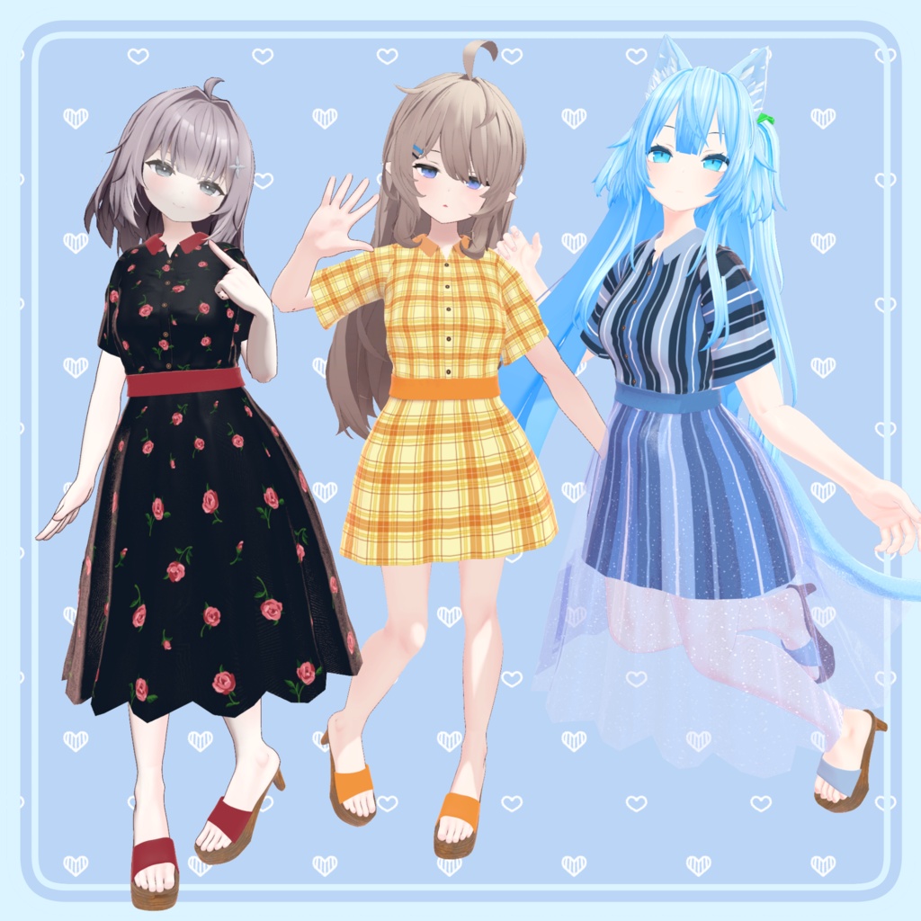 【80アバター対応】Summer Lace Flare Dress