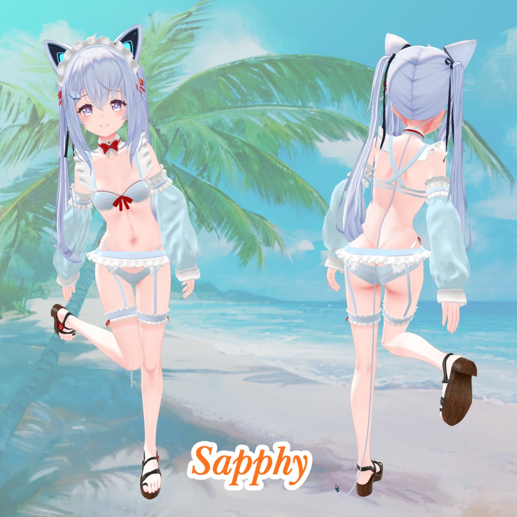【43アバター対応】Cute Maid Bikini Girl