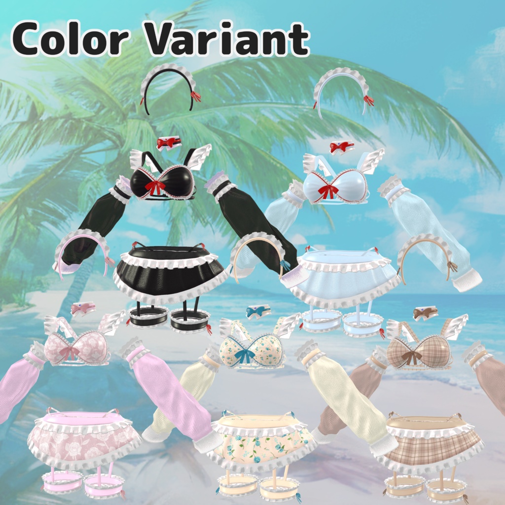 【43アバター対応】Cute Maid Bikini Girl