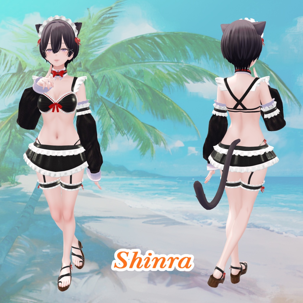 【43アバター対応】Cute Maid Bikini Girl