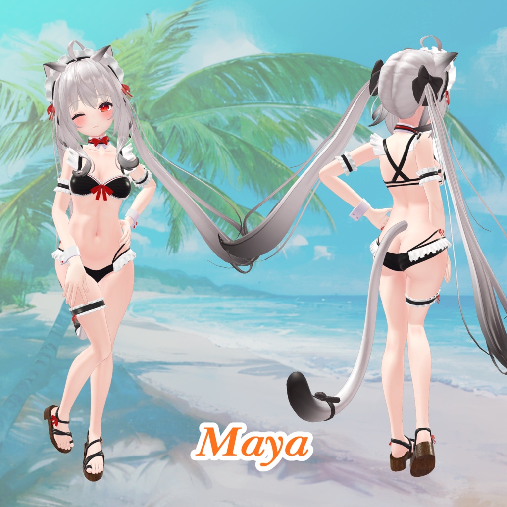 【43アバター対応】Cute Maid Bikini Girl