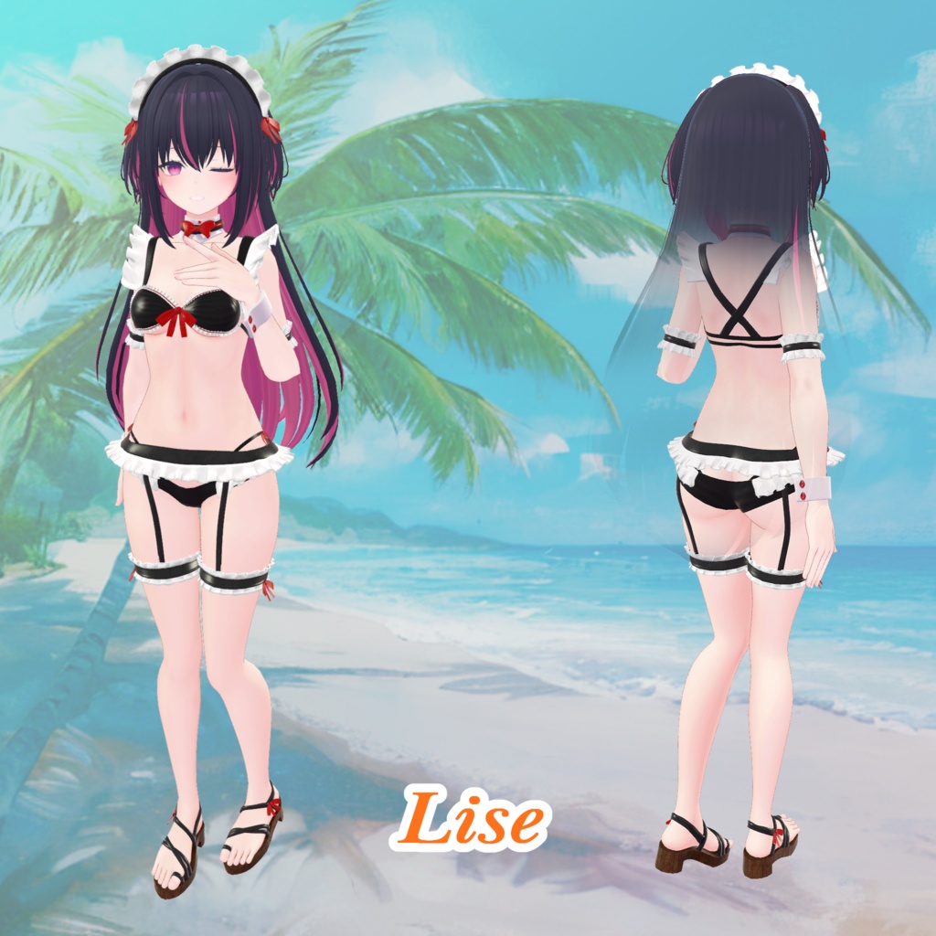 【43アバター対応】Cute Maid Bikini Girl