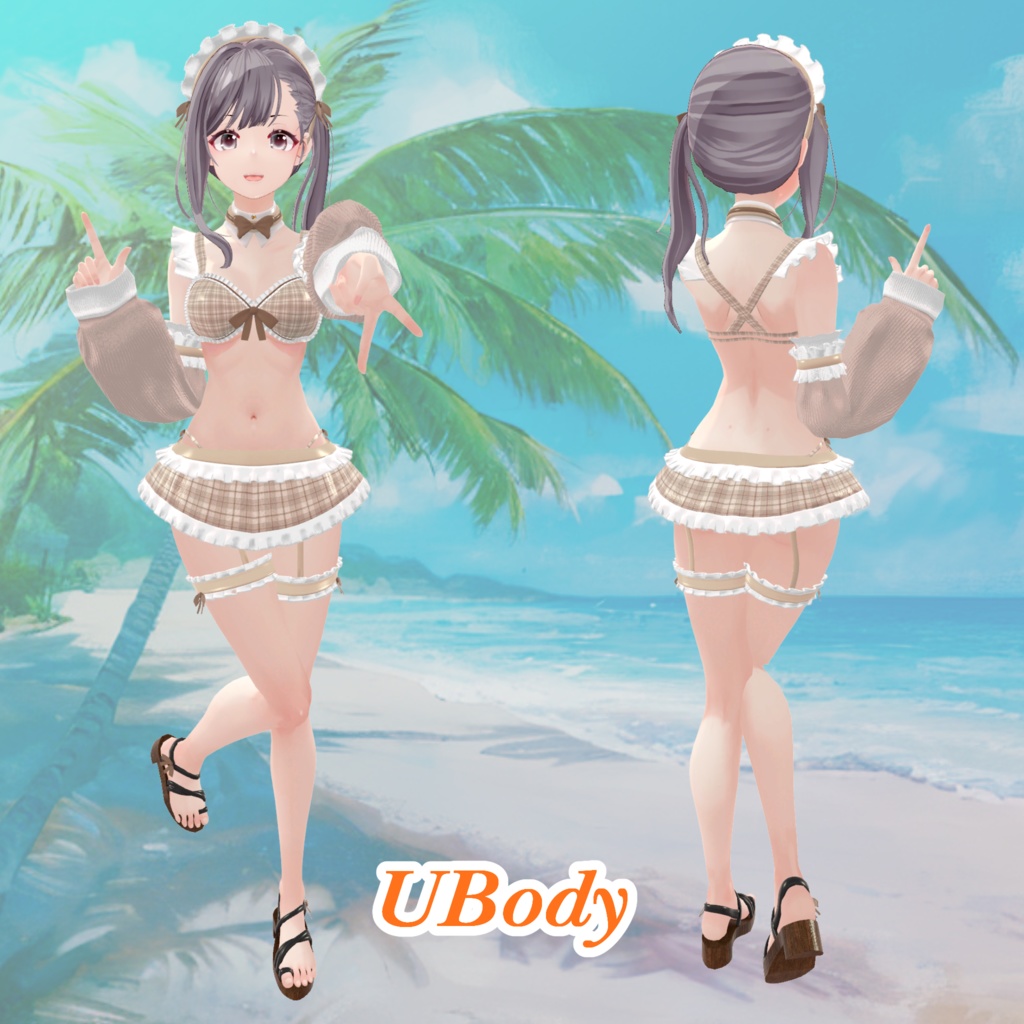 【43アバター対応】Cute Maid Bikini Girl