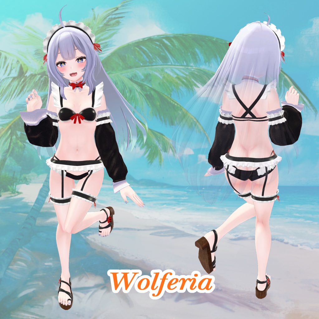 【43アバター対応】Cute Maid Bikini Girl