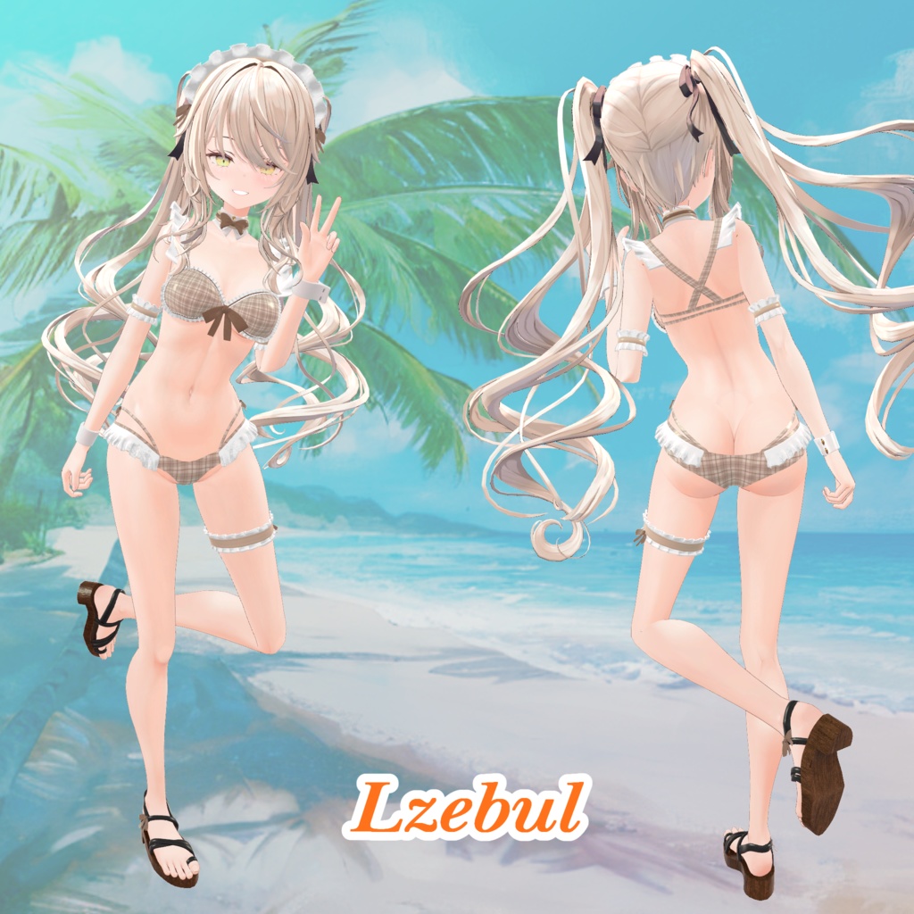 【43アバター対応】Cute Maid Bikini Girl